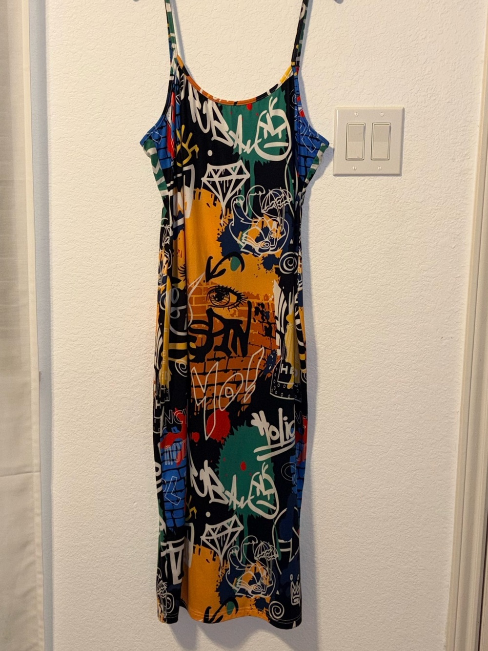 Y2K Graffiti Print Dress XL - Picture 2 of 6